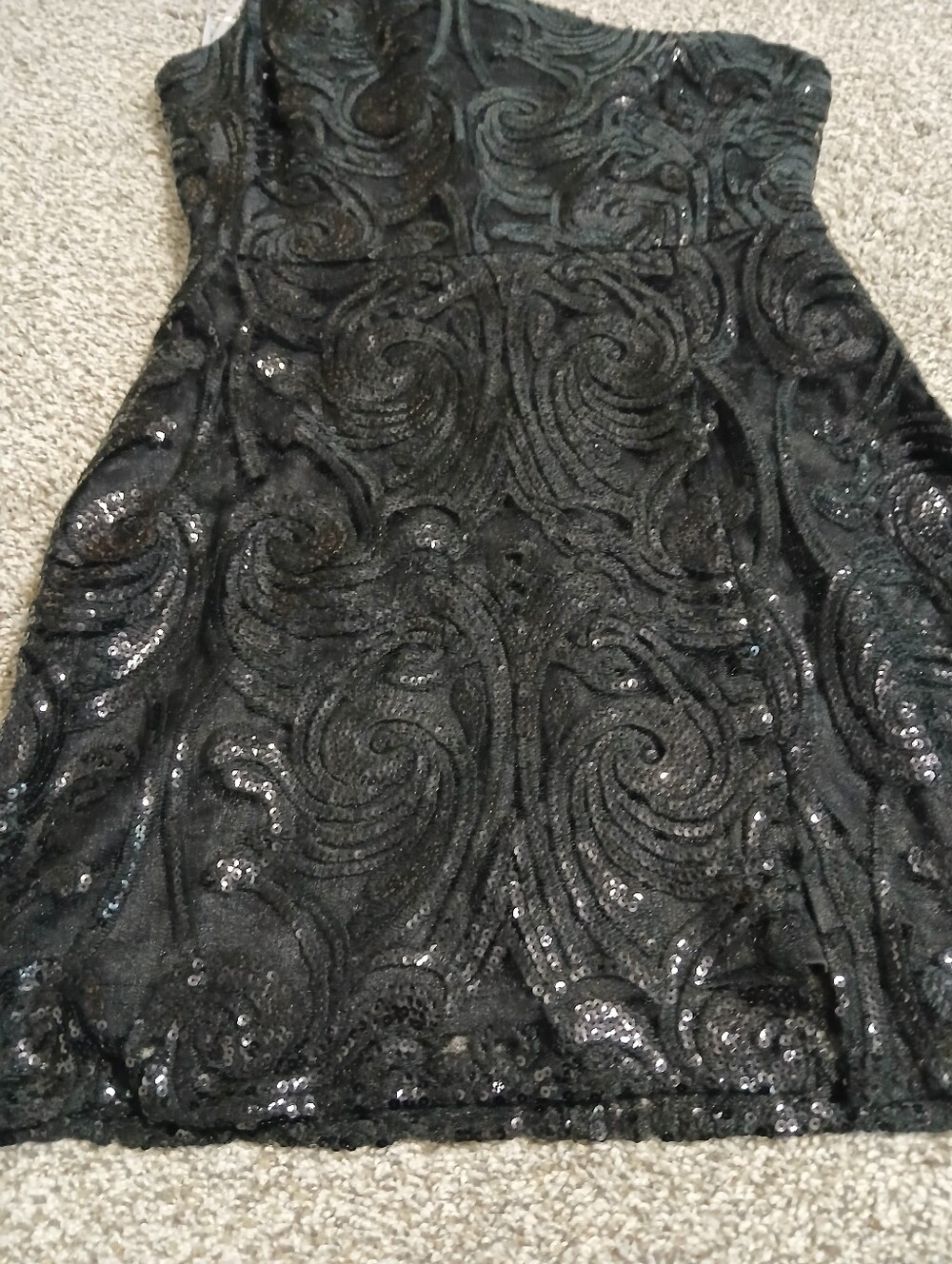 Lulu's Black One-Shoulder Sequin Mini Dress - Picture 4 of 16